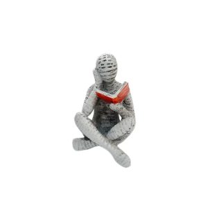 Thinker Woman Statue Reading Figurine Modern Bookshelf and Desk Decor