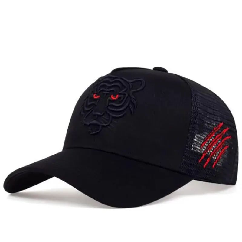 Tiger Head Embroidered Breathable Baseball Cap