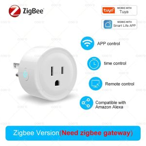 Tuya 16A Zigbee Smart Plug with Energy Monitoring - WiFi App & Alexa Google Home Control