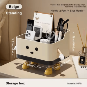 UFORU Desktop Storage Organizer Box Multi Compartment Remote Control Holder Organizer for Office Dorm Stationery