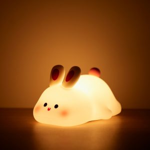 USB Rechargeable LED Night Lights, Cute Sheep Panda Rabbit Silicone Bedside Decor for Kids
