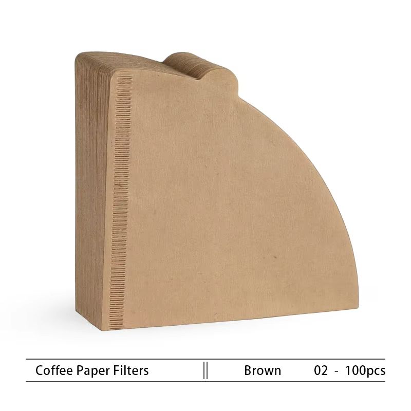 V Shaped Pour Over Coffee Filter Paper Wood Pulp Cone Filters (2-4 Cups)