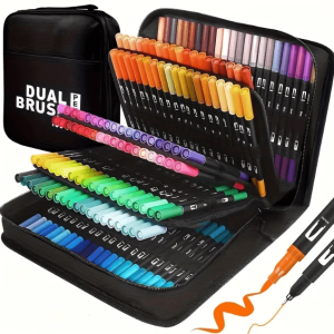 Vibrant Double-Ended Watercolor Markers Art Set for Drawing and Crafts Christmas Gift