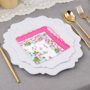Vintage Floral Cotton Handkerchiefs, Soft Pocket Square for Women