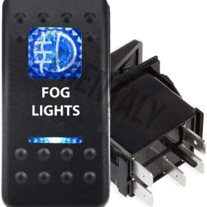 Waterproof 5-pin Rocker Toggle Switch, Blue Light Fog LED for Car Boat