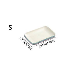 Wheat Straw Rectangular Dessert Plates - 4 Piece Lightweight Set
