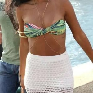 Women's Fashion Jesus Cross Crossover Harness Body Chain for Neck and Belly