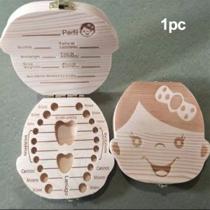 Wooden Baby Tooth Box Organizer, Keepsake Storage for Kid Milk Teeth, Perfect Gift for Boys & Girls