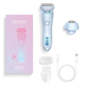 2-in-1 Electric Razor for Women - Waterproof Bikini Trimmer & Face Shaver