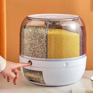 360 Rotating Grain Dispenser Storage Container