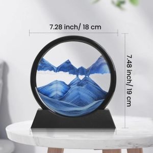 3D Moving Sand Art Hourglass | Deep Sea Quicksand Motion Desktop Decor