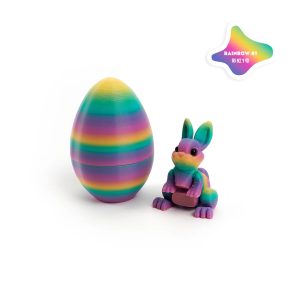 3D Printed Easter bunny ornament with Egg Detail for Spring Table Decor