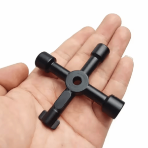 4-Way Multifunction Utility Cross Key Wrench - Universal Radiator & Meter Valve Tool