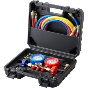 AC Manifold Gauge Set with Hoses for Refrigerant Charging