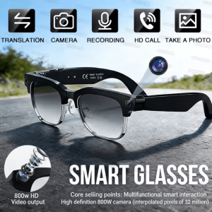 AI Camera Smart Glasses with Video Recording, Translation & Bluetooth Call