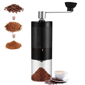 Adjustable Manual Coffee Grinder with Ceramic Burr & Visual Chamber