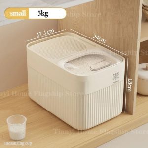 Airtight Rice Storage Container Large Capacity Grain Storage Box with Lid