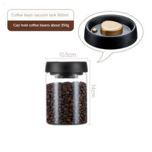 Airtight Vacuum Coffee Canister Glass Coffee Bean Storage Container