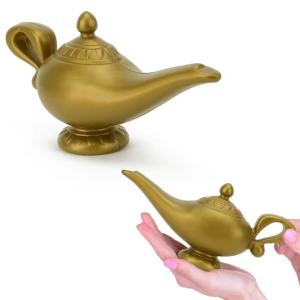 Aladdin Magic Lamp Prop Genie Costume Accessory Arabian Decorative Lamp for Halloween Party Cosplay Home Decor