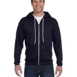 Anvil 71600 Men's Combed Ringspun Fashion Fleece Full-Zip Hooded Sweatshirt - Navy - XL