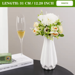 Artificial Dahlia Bouquet Realistic Faux Flower Arrangement for Valentines Day Home Table Decor