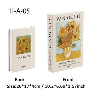 Artisanal Masterpiece Decorative Books - Van Gogh & Monet Painting Storage Boxes for Coffee Tables, Shelving, & Photogra