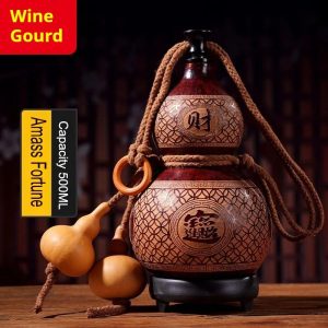 Artisanal Natural Wine Gourd | Authentic Dried Flask for Outdoor Use, Whiskey & Creative Gifts