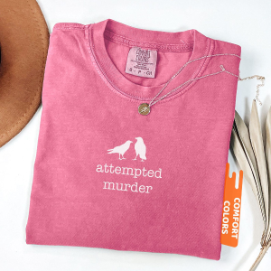 Attempted Murder Shirt Funny Cat Lover Graphic Tee Dark Humor Outfit Gift