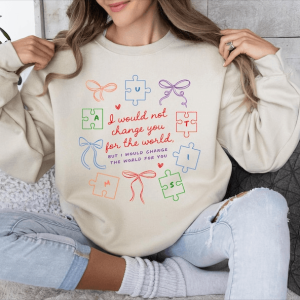 Autism Mom Sweatshirt Puzzle Piece Awareness Crewneck Gift