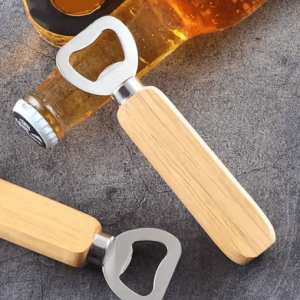 BarCraft Classic Wood Handle Bottle Opener Durable Stainless Steel Bartender Tool for Beer & Soft Drinks