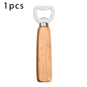 BarEdge Wooden Handle Bottle Opener Stainless Steel Heavy-Duty Bartender Tool for Beer & Soft Drinks