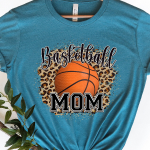 Basketball Mom Shirt - Leopard Game Day Mom Tee, Perfect Gift for Basketball Moms