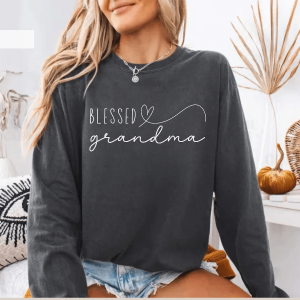 Blessed Grandma Long Sleeve Shirt Comfort Colors Cozy Gift Tee