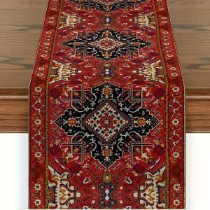 Bohemian Table Runner with Persian Pattern for Farmhouse and Dining Table Decor