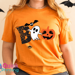 Boo Ghost Halloween Shirt for Women - Funny Spooky Graphic Tee Cute Halloween Gift Top