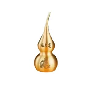 Brass Wu Lou Feng Shui Gourd Statue for Home Protection and Prosperity