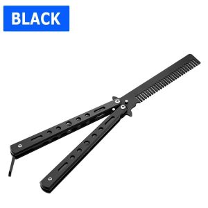 Butterfly Trainer Comb Metal Balisong Practice Tool for Safe Skill Training