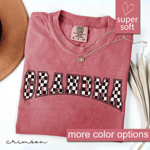Checkered Grandma Shirt Retro Comfort Colors Grandma Gift Tee