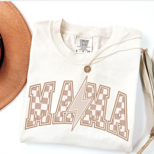 Checkered Mama Shirt Gift for Mom, Retro Mom Tee, Mother's Day Gift, Vintage Checkered Mama Tshirt, Varsity Mom Sweatshi