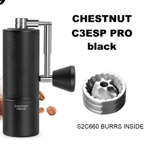 Chestnut Pro Manual Coffee Grinder Portable Hand Espresso Grinder with Foldable Crank & Burr Inside