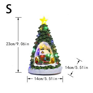 Christmas Tree Music Box with Rotating Train Holiday Decoration Gift