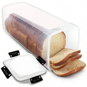 Clear Airtight Bread Storage Container Tall Bread Box with Lid
