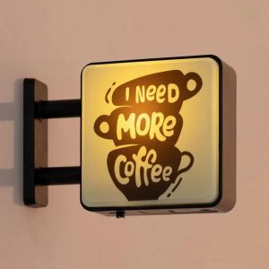 Coffee Corner Atmosphere Light Sign - High-Definition Luminous Miniature Pegboard Decor