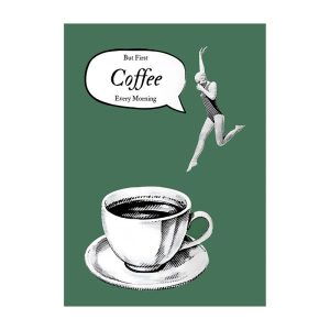 Coffee Diver Canvas Wall Art Surreal Coffee Lover Poster for Kitchen Decor