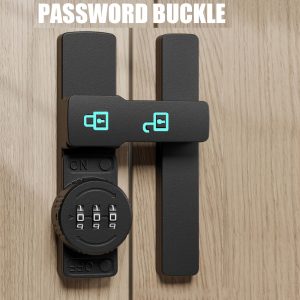 Combination Barn Door Lock, Keyless 3-Digit Code for Sliding Doors and Windows Security