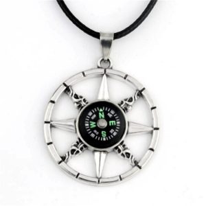 Compass Pendant Necklace, Personalized Street Style Jewelry Gift for Men Women