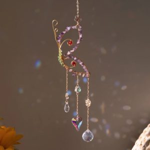 Crystal Butterfly Suncatcher Wind Chime | Hanging Prism Window Pendant