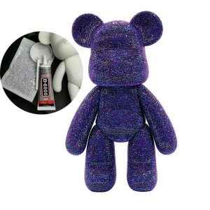 Crystal bear figurine DIY rhinestone bear decor for modern desks, shelves, and giftable room styling