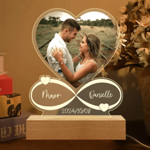 Custom Photo Acrylic Plaque Personalized Couple Love Frame Romantic Gift for Anniversary Valentines Day