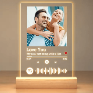Custom Spotify Acrylic Lamp Plaque - Personalized Music Photo Frame for Romantic Gifts